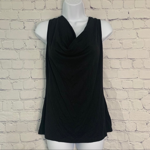 Black Cowl Neck Sleeveless Blouse Large - Picture 1 of 6